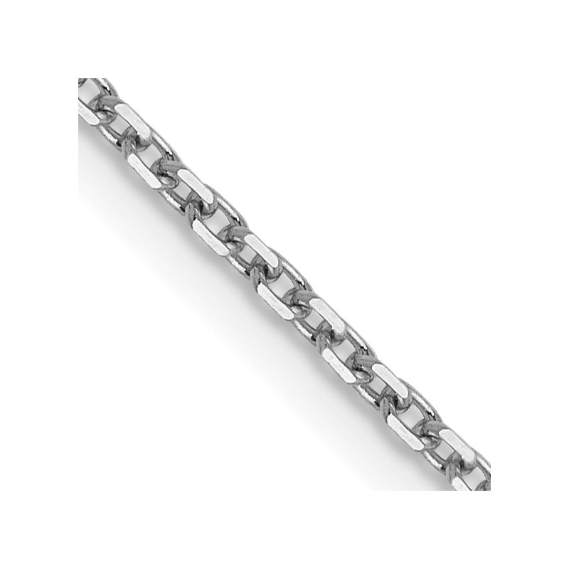 14K White Gold 1.25mm D/C Cable Chain