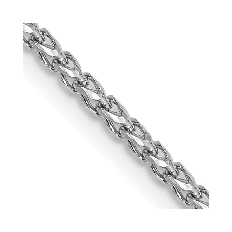 14K White Gold 1.4mm D/C Open Franco Chain
