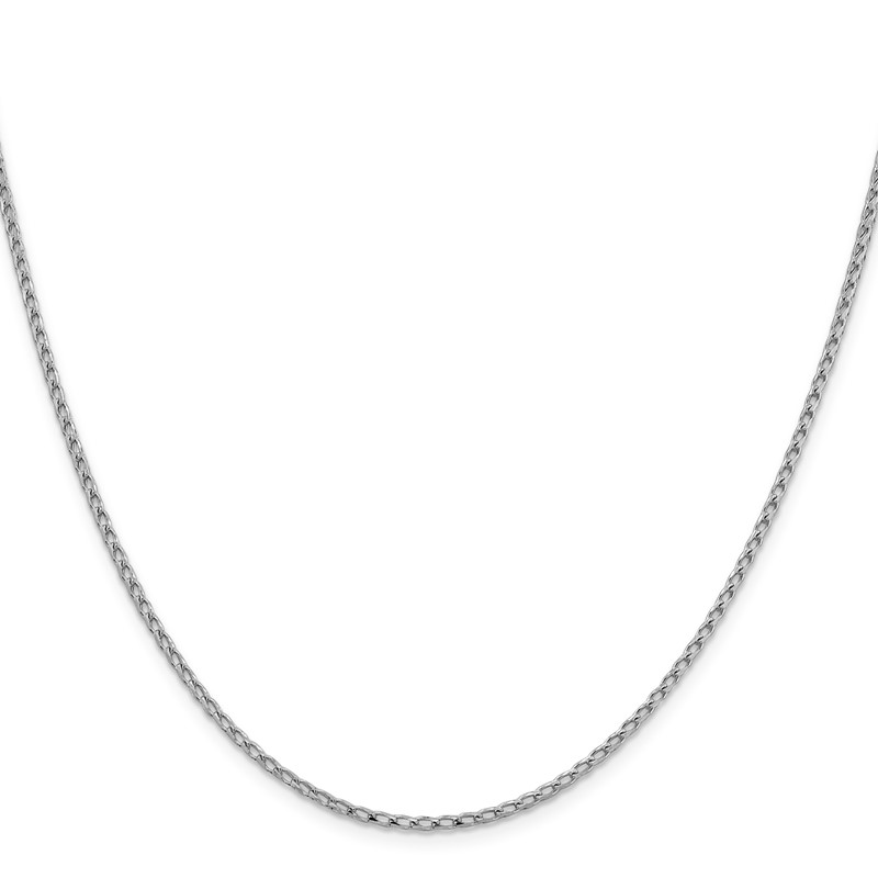 14K White Gold 2.1mm D/C Open Franco Chain