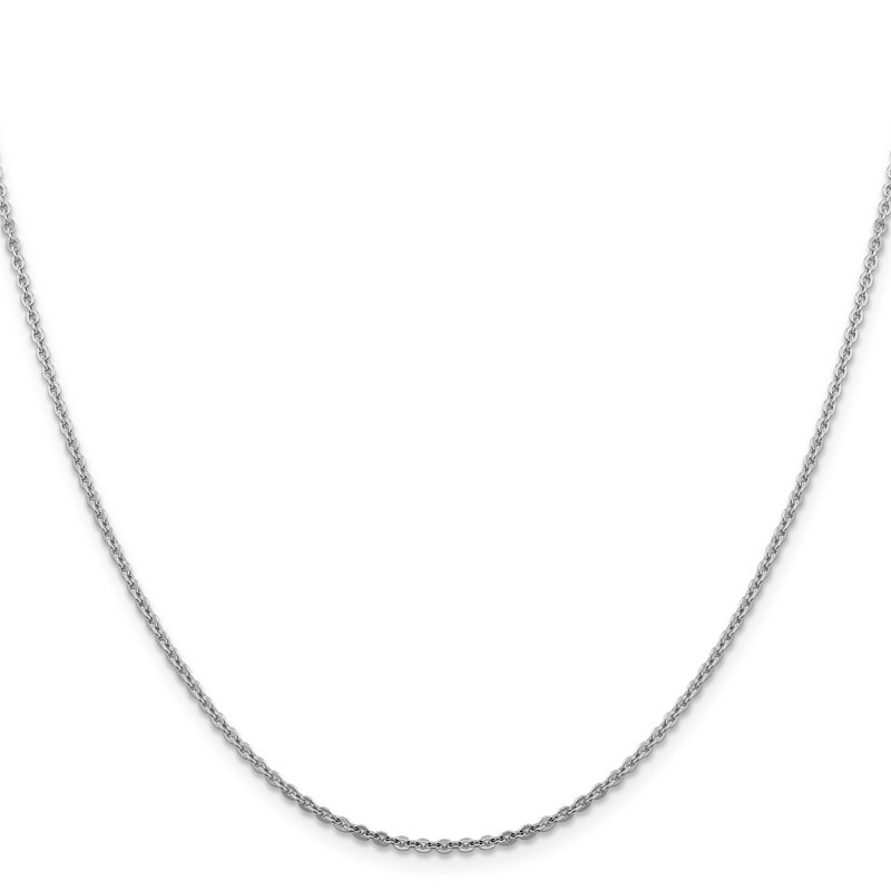 14K White Gold 1.95mm Flat Cable Chain