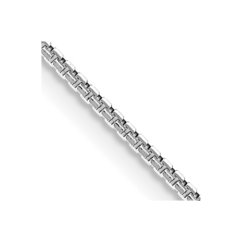 14K White Gold 1mm Concave Box Chain