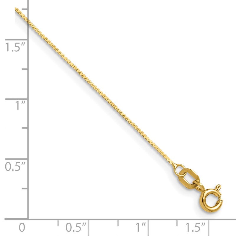 14K 0.8mm Serpentine Chain