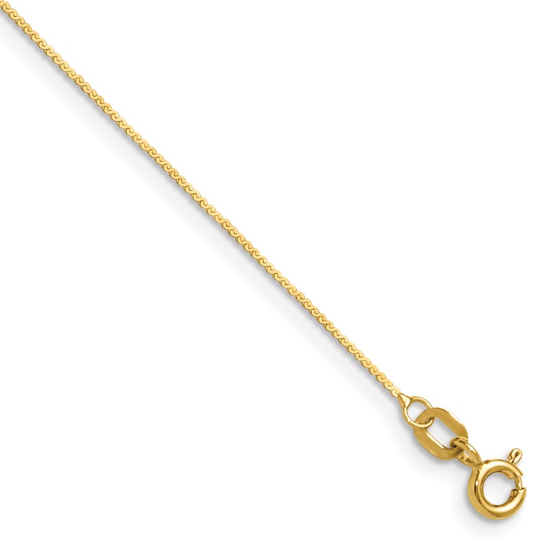 14K 0.8mm Serpentine Chain