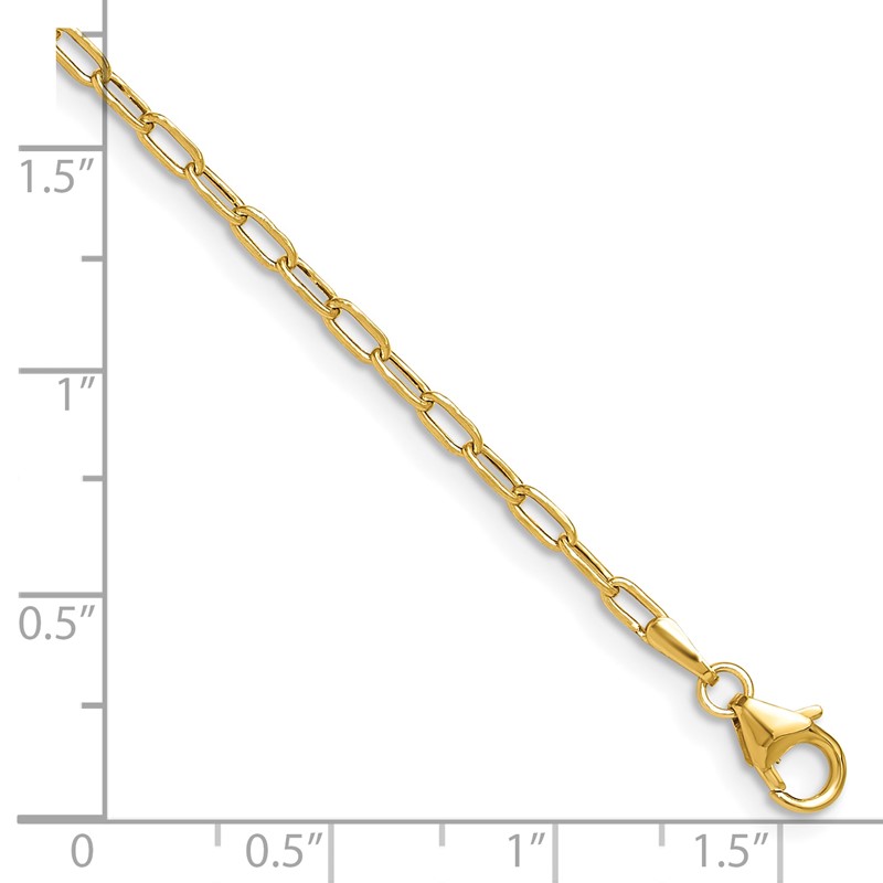 14k 2.2mm Semi-Solid Beveled D/C Paperclip Chain