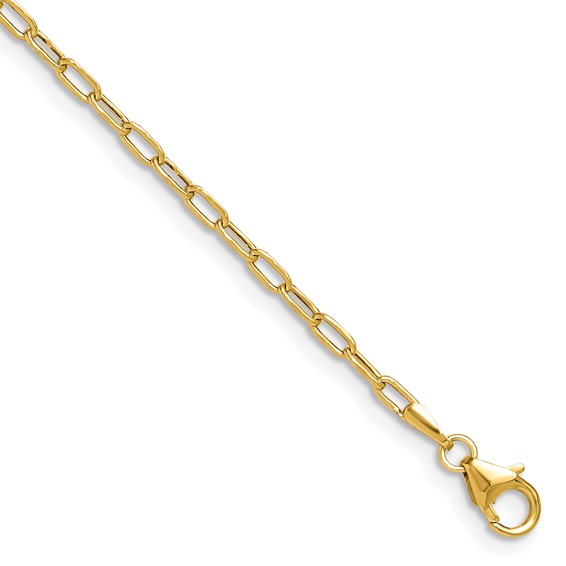 Leslie's 14k Semi-Solid Diamond-Cut Paperclip Chain