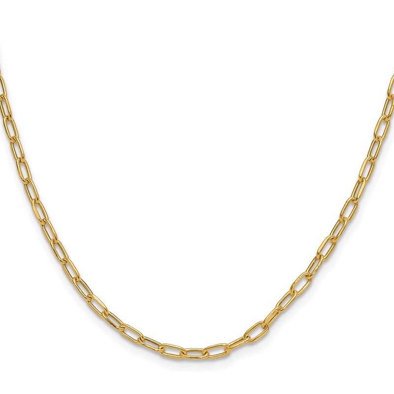 14k 3.0mm Semi-Solid Beveled D/C Paperclip Chain