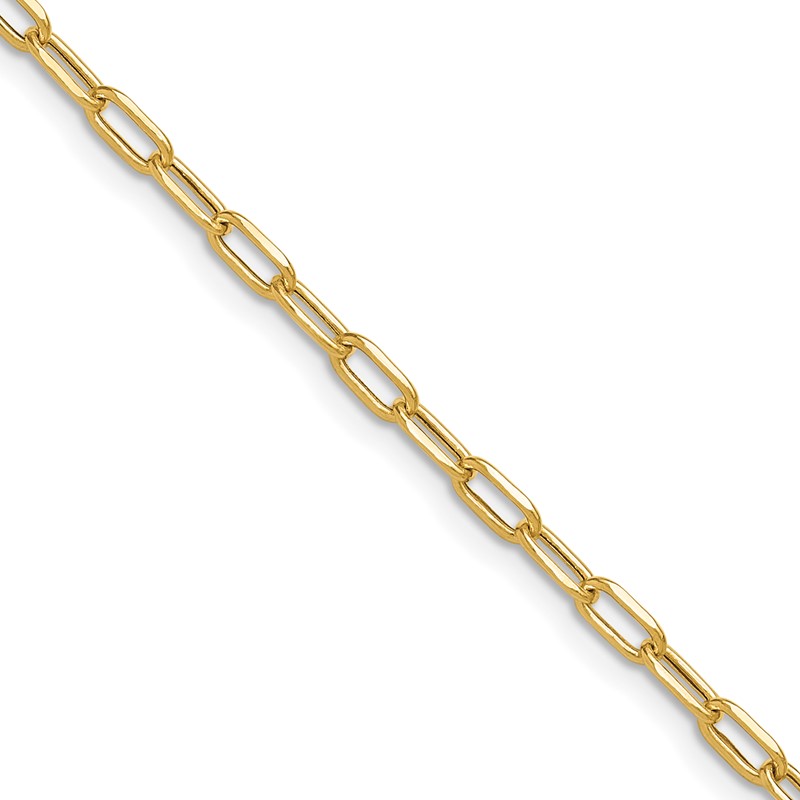 14k 3.0mm Semi-Solid Beveled D/C Paperclip Chain