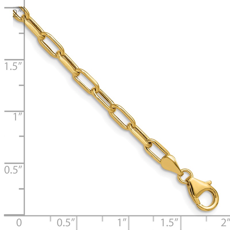 14k 3.7mm Semi-Solid Beveled D/C Paperclip Chain