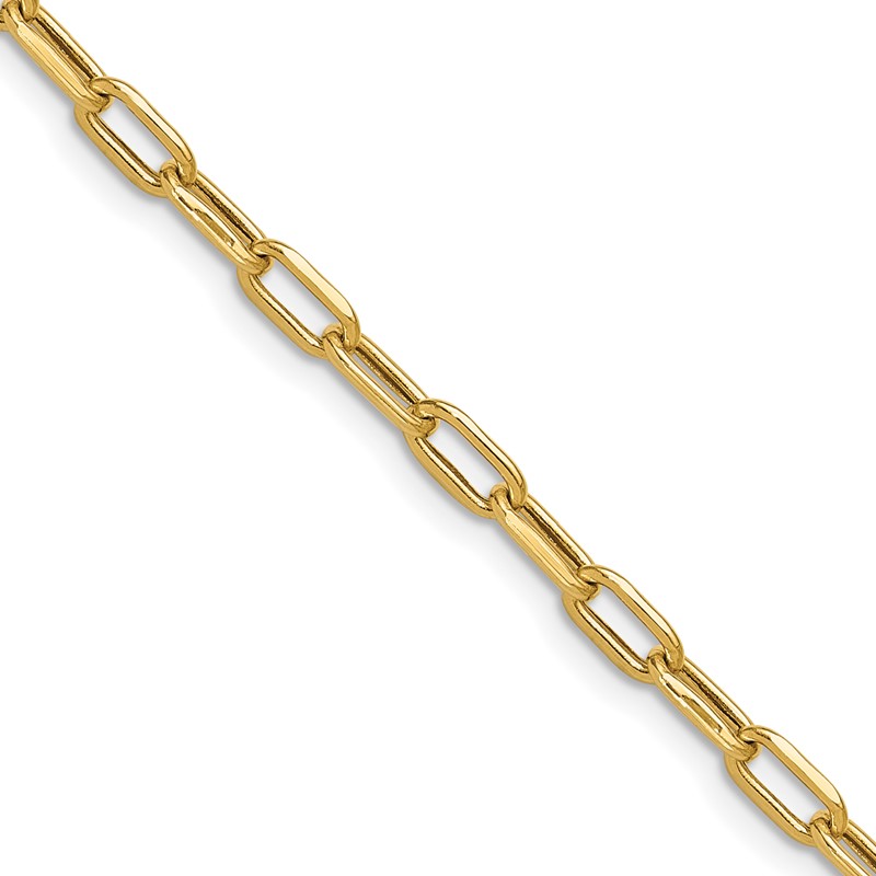 14k 3.7mm Semi-Solid Beveled D/C Paperclip Chain
