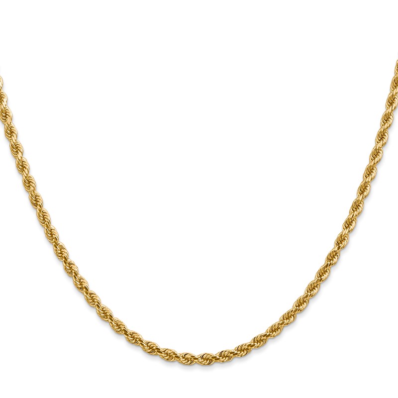 14K White Gold 2.75mm Diamond-Cut Rope Chain
