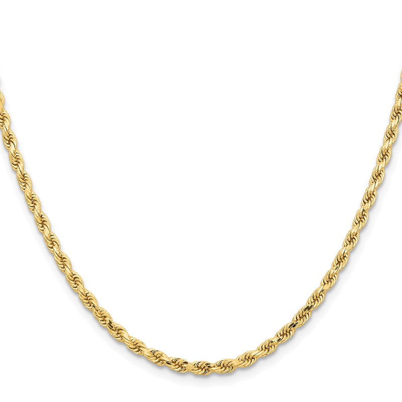 14K White Gold 3.25mm Diamond-Cut Rope Chain