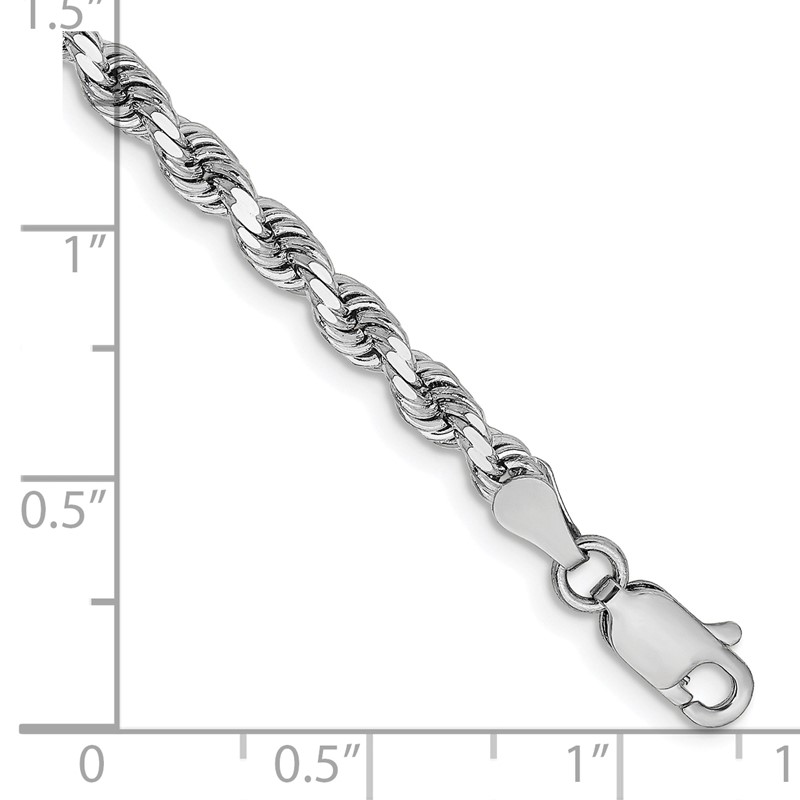14K White Gold 3.25mm Diamond-Cut Rope Chain