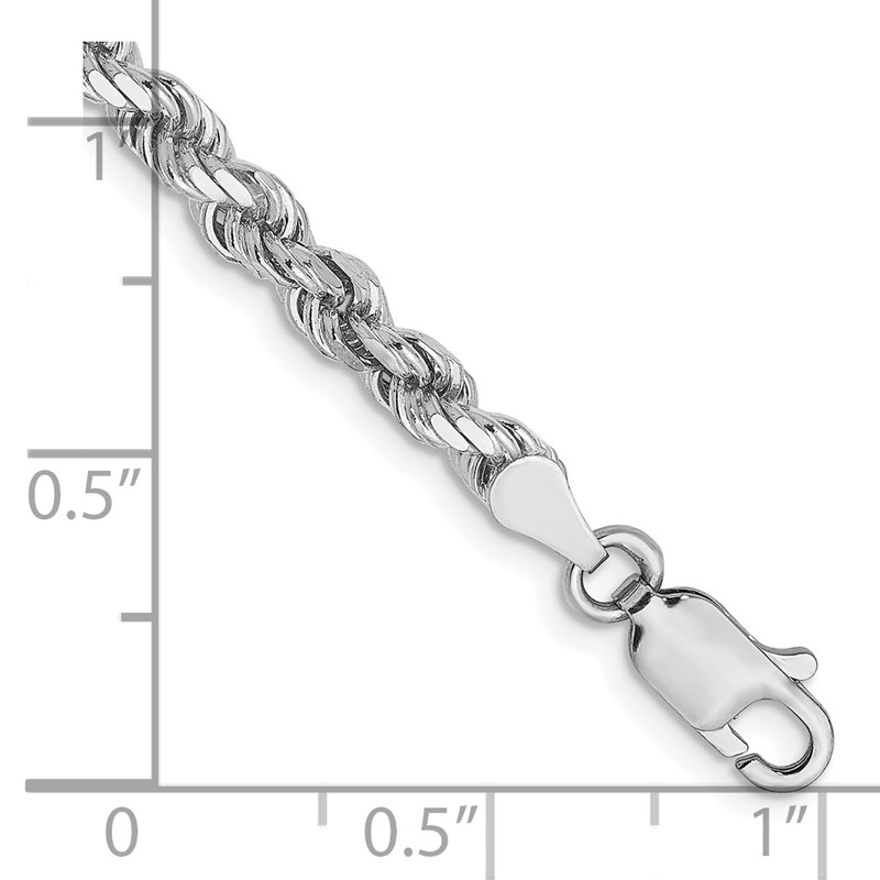 14K White Gold 3.5mm Diamond-Cut Rope Chain