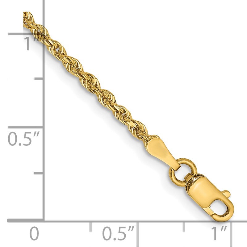 14k 2.00mm Diamond-Cut Lightweight Rope Chain