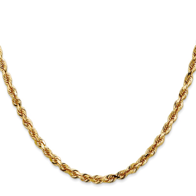 14k 4mm Diamond-Cut Lightweight Rope Chain