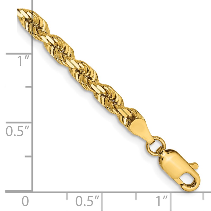 14k 4mm Diamond-Cut Lightweight Rope Chain