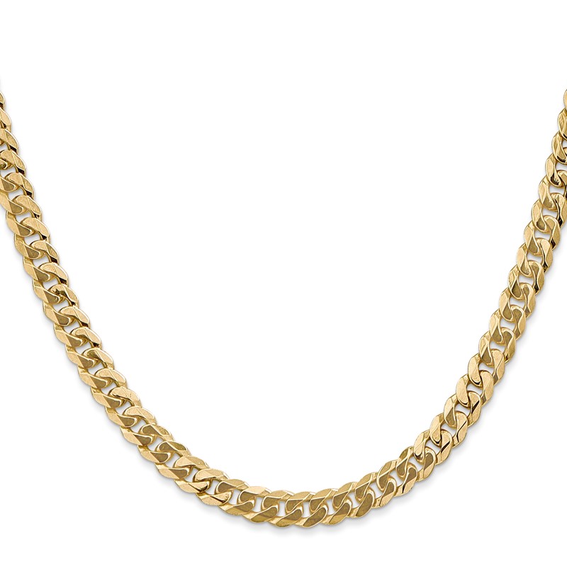 14k White Gold 5.75mm Flat Beveled Curb Chain