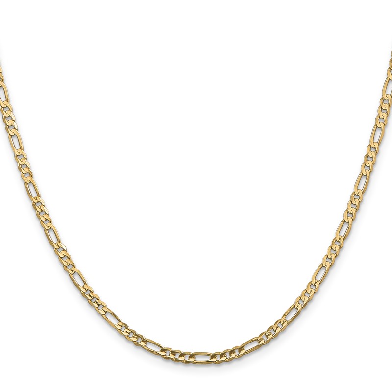14k 3mm Concave Open Figaro Chain