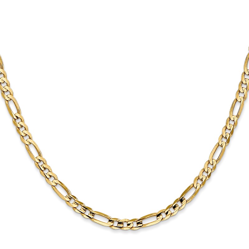 14k 4mm Concave Open Figaro Chain