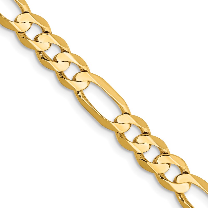 14k 5.5mm Concave Open Figaro Chain