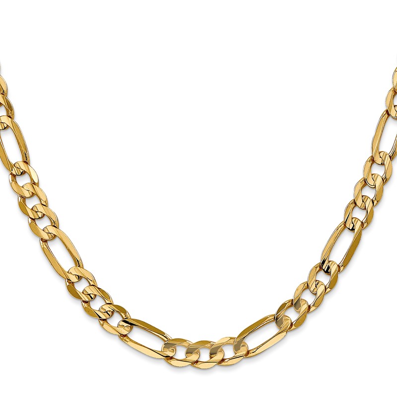 14k 6mm Concave Open Figaro Chain