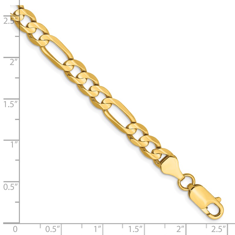14k 6mm Concave Open Figaro Chain