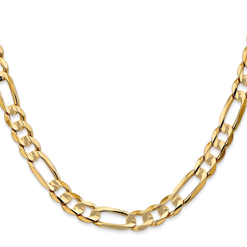 14k 6.75mm Concave Open Figaro Chain