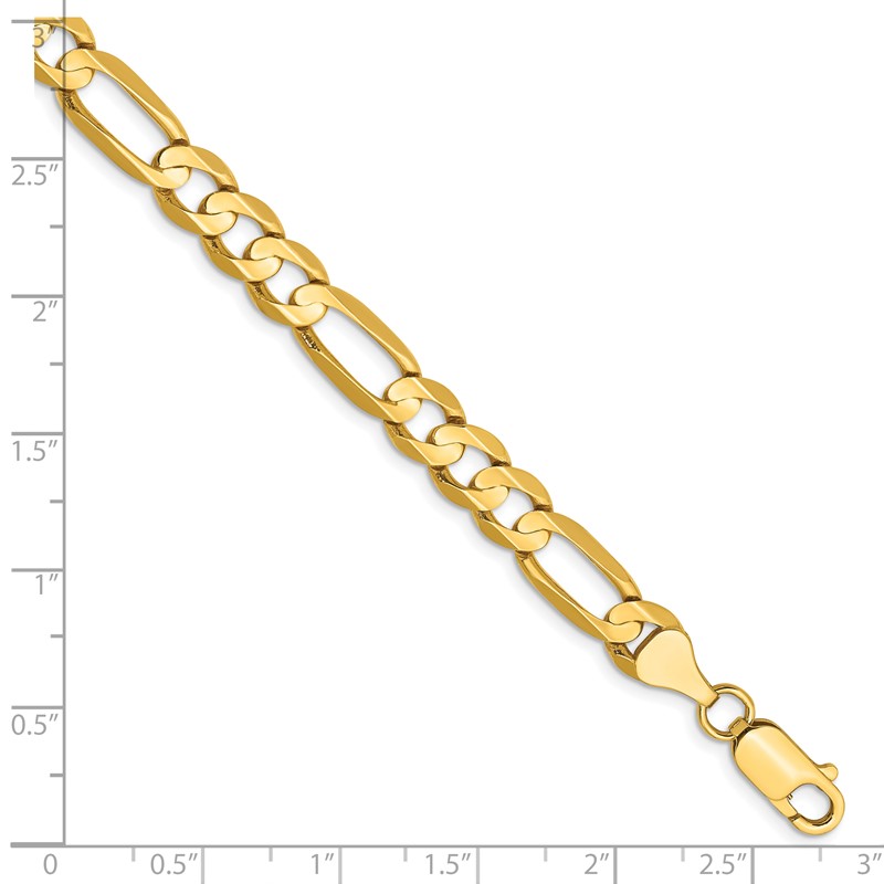 14k 6.75mm Concave Open Figaro Chain