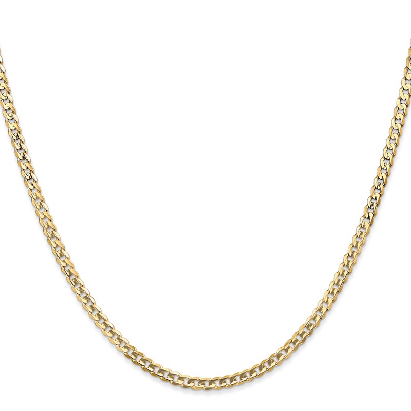 14k 3mm Open Concave Curb Chain