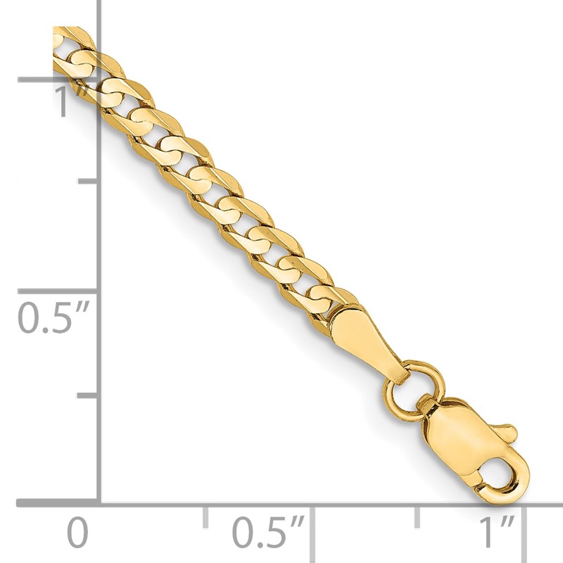 14k 3mm Open Concave Curb Chain