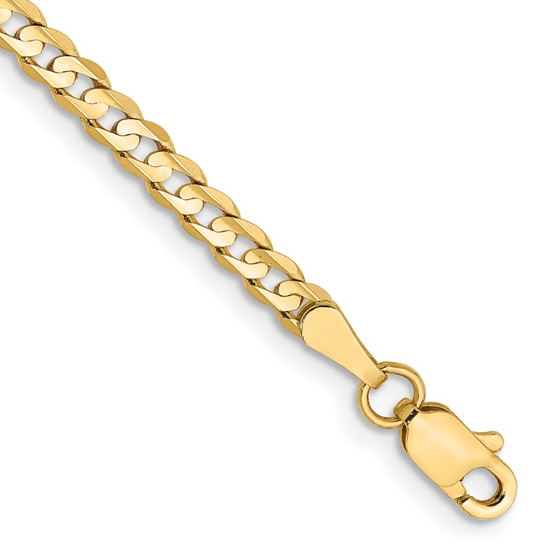 14k 3mm Open Concave Curb Chain