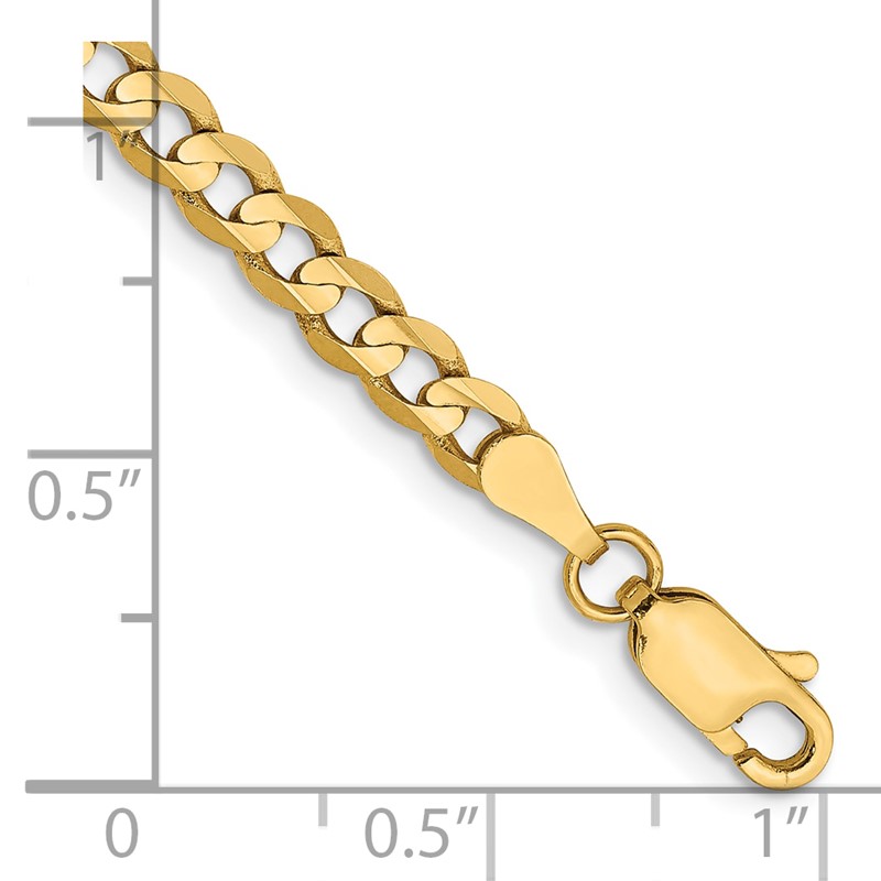 14k 3.8mm Open Concave Curb Chain
