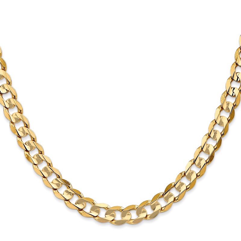 14k 6.75mm Open Concave Curb Chain