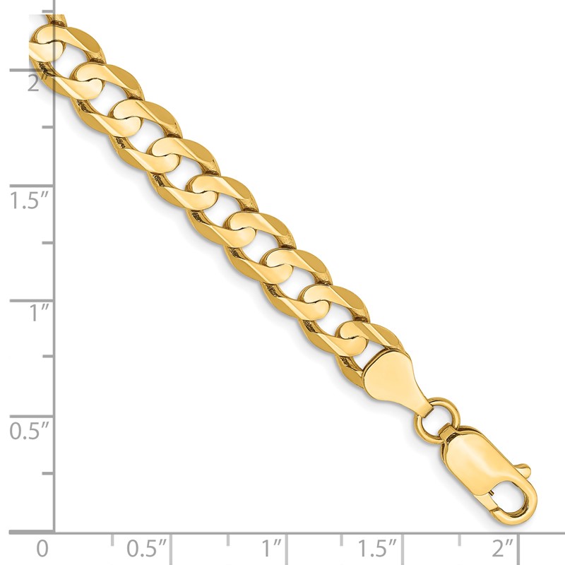 14k 6.75mm Open Concave Curb Chain