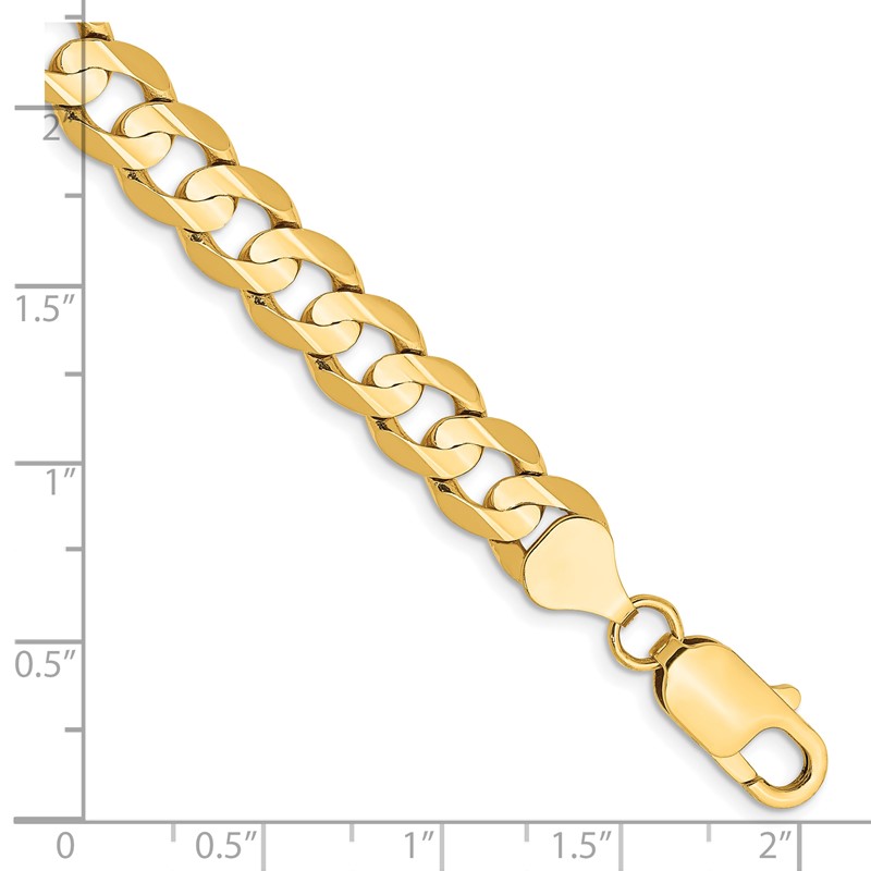 14k 7.5mm Open Concave Curb Chain