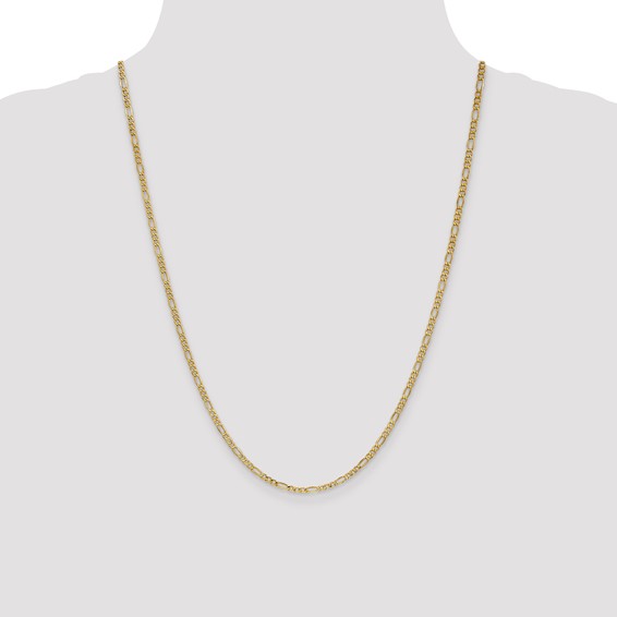 Leslie's 14k 2.5mm Semi-Solid Figaro Chain