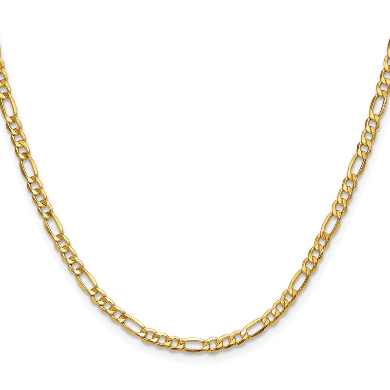 14k 3.5mm Semi-Solid Figaro Chain