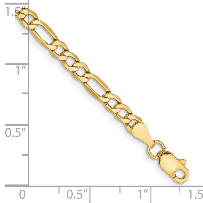 14k 3.5mm Semi-Solid Figaro Chain