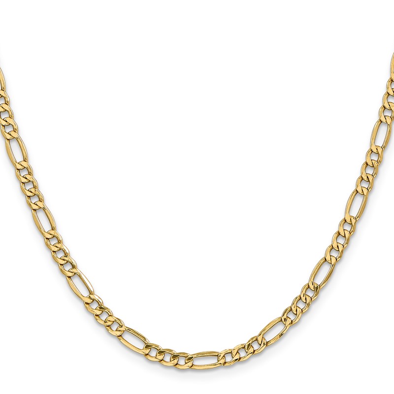 14k 4.2mm Semi-Solid Figaro Chain