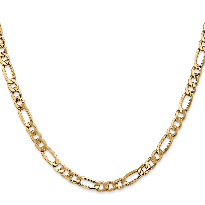 14k 5.75mm Semi-Solid Figaro Chain