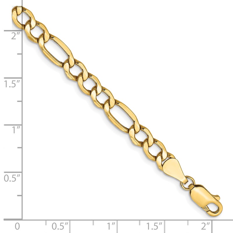 14k 5.75mm Semi-Solid Figaro Chain