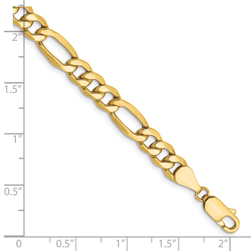 14k 6.25mm Semi-Solid Figaro Chain