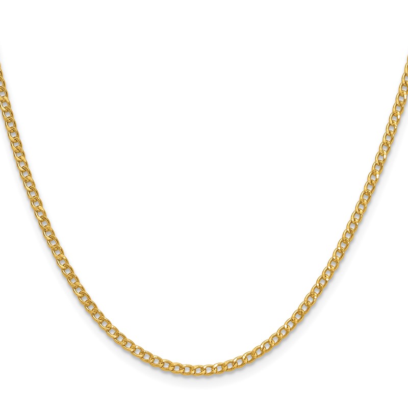 14k 2.5mm Semi-Solid Curb Chain