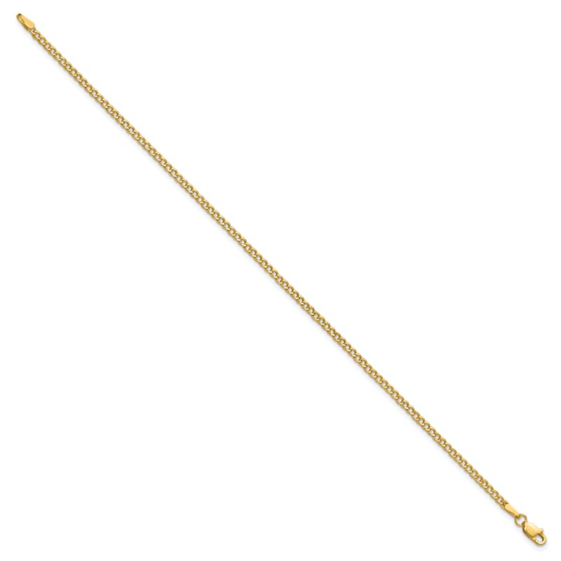 14k 2.5mm Semi-Solid Curb Chain
