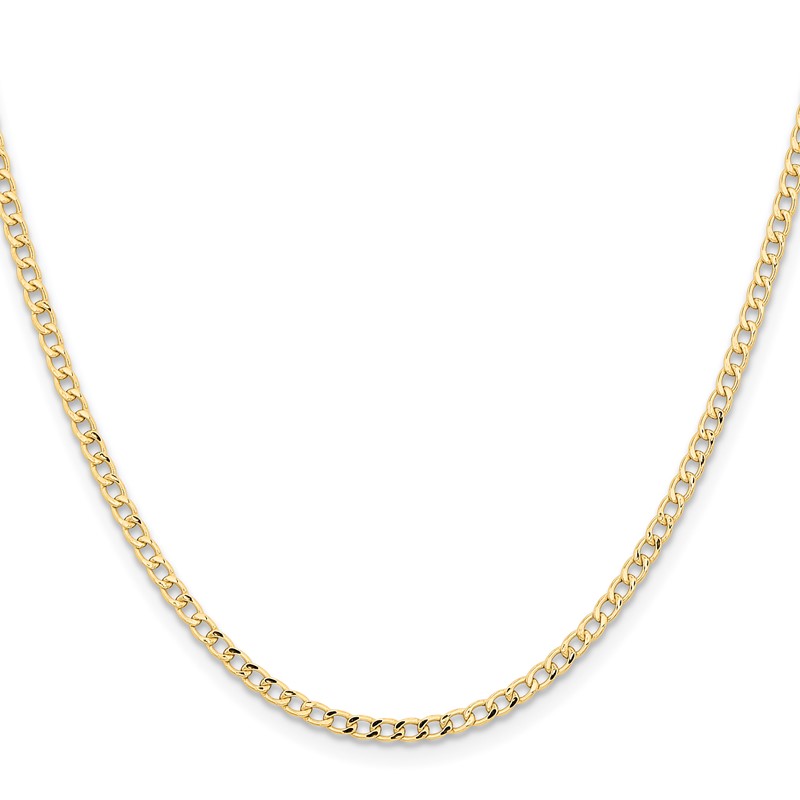 14k 2.85mm Semi-Solid Curb Chain