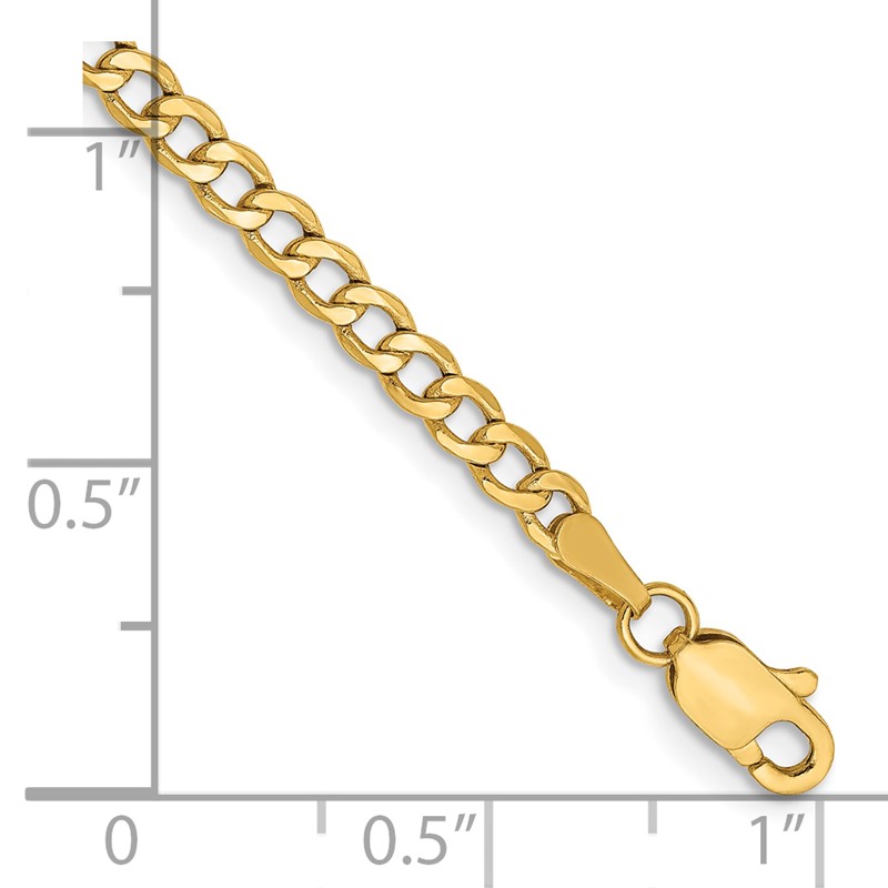 14k 2.85mm Semi-Solid Curb Chain
