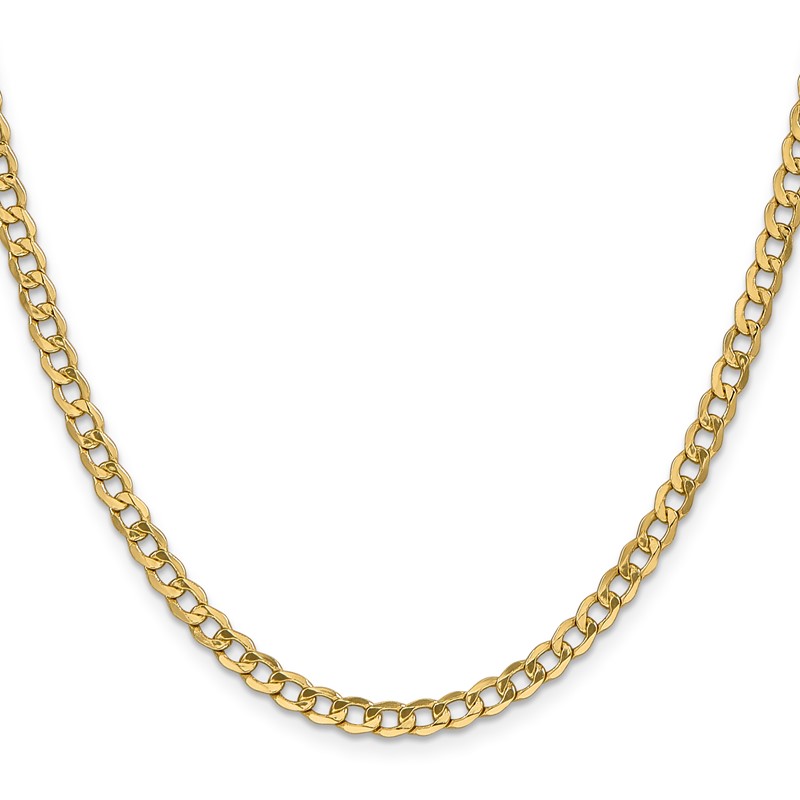 14k 4.3mm Semi-Solid Curb Chain