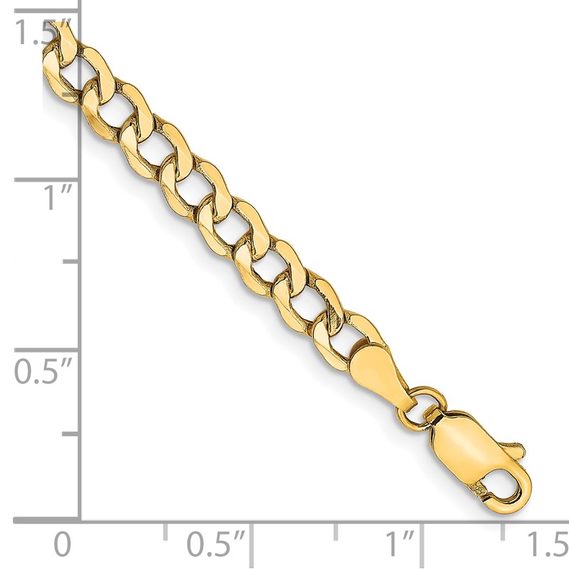 14k 4.3mm Semi-Solid Curb Chain