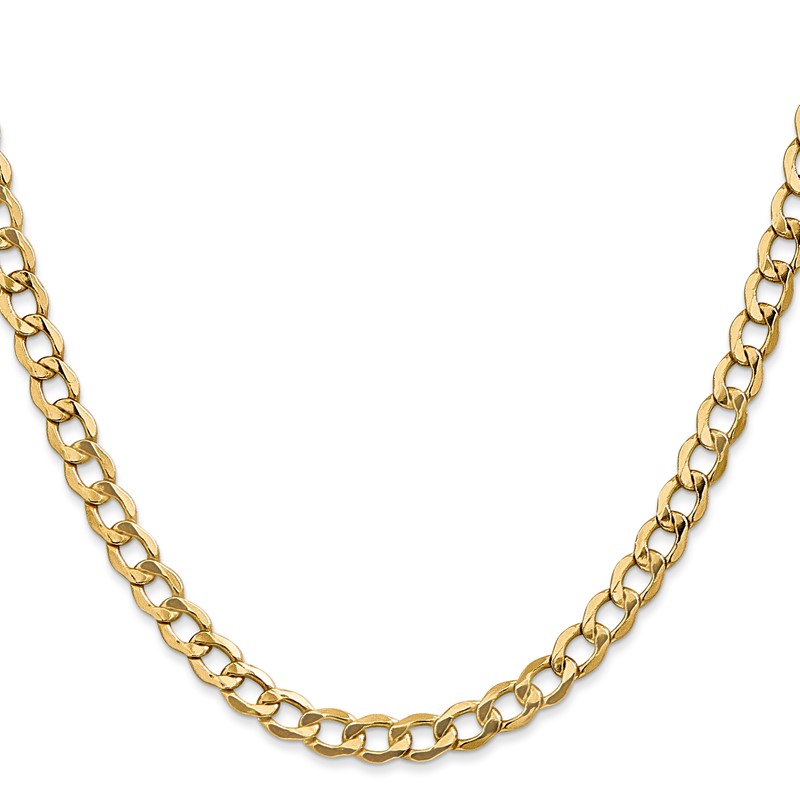 14k 5.25mm Semi-Solid Curb Chain