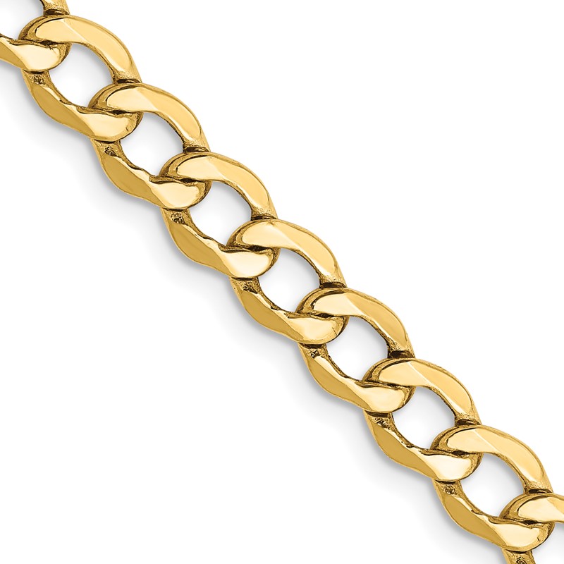 14k 5.25mm Semi-Solid Curb Chain